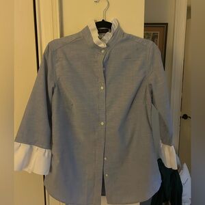 Women's Blue Button-Up Blouse